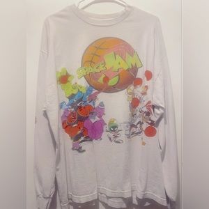 Space Jam Long Sleeve White Tee